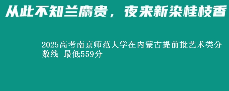 2025高考南京师范大学在内蒙古提前批艺术类分数线 最低559分