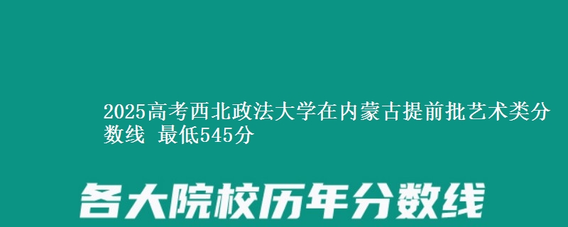 2025高考西北政法大学在内蒙古提前批艺术类分数线 最低545分