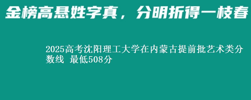 2025高考沈阳理工大学在内蒙古提前批艺术类分数线 最低508分