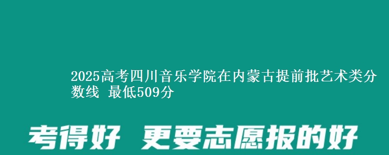 2025高考四川音乐学院在内蒙古提前批艺术类分数线 最低509分