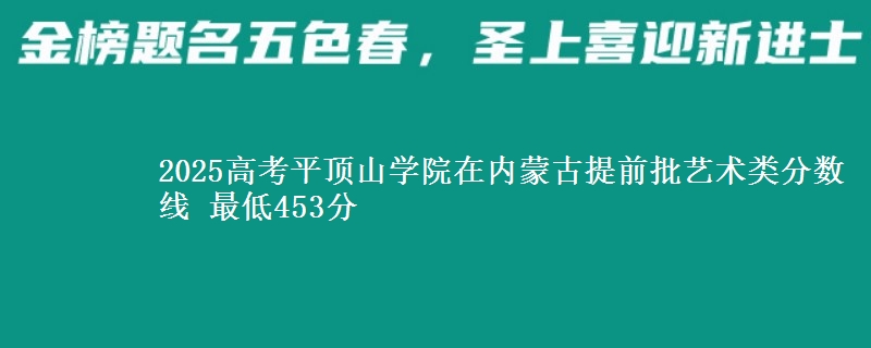 2025高考平顶山学院在内蒙古提前批艺术类分数线 最低453分