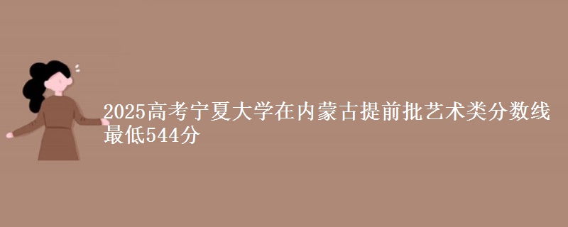 2025高考宁夏大学在内蒙古提前批艺术类分数线 最低544分