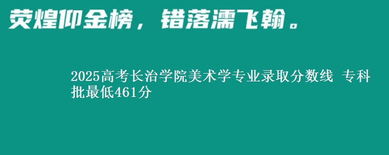 2025高考长治学院美术学专业录取分数线 专科批最低461分