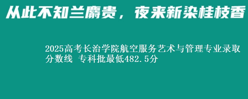 2025高考长治学院航空服务艺术与管理专业录取分数线 专科批最低482.5分