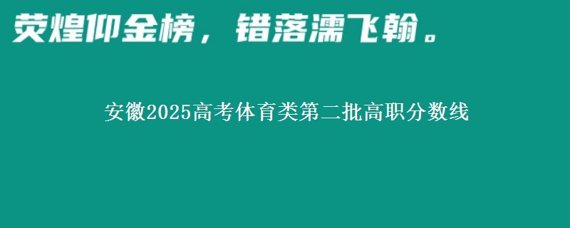 安徽2025高考体育类第二批高职分数线