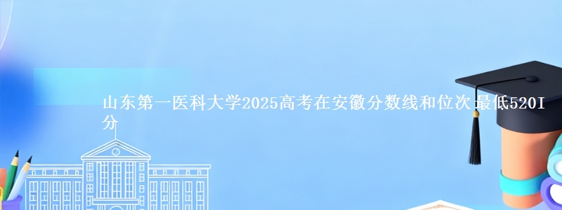 山东第一医科大学2025高考在安徽分数线和位次 最低520I分