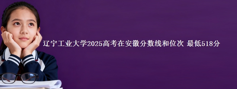 辽宁工业大学2025高考在安徽分数线和位次 最低518分