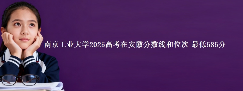 南京工业大学2025高考在安徽分数线和位次 最低585分