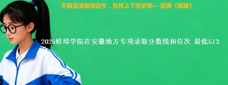 2025蚌埠学院在安徽地方专项录取分数线和位次 最低513分