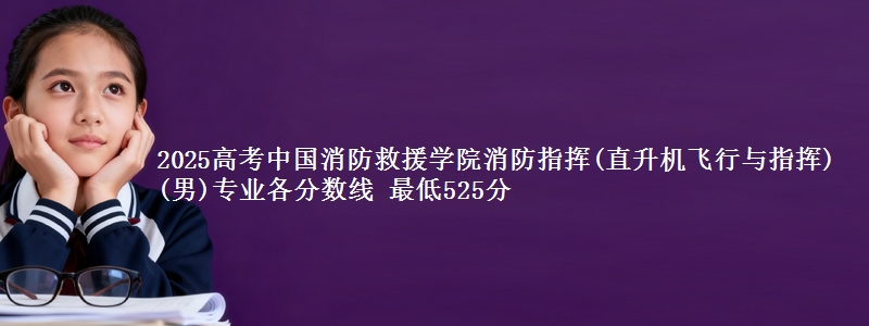 2025高考中国消防救援学院消防指挥(直升机飞行与指挥)(男)专业各省分数线 最低525分