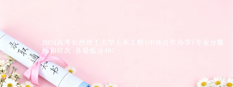 2024高考长沙理工大学土木工程(中外合作办学)专业分数线和位次 各省最低分497