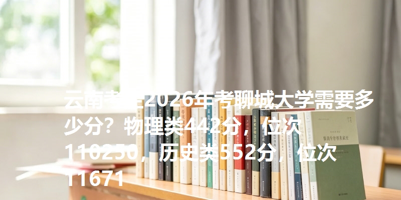云南考生2026年考聊城大学需要多少分？物理类442分，位次110250，历史类552分，位次11671