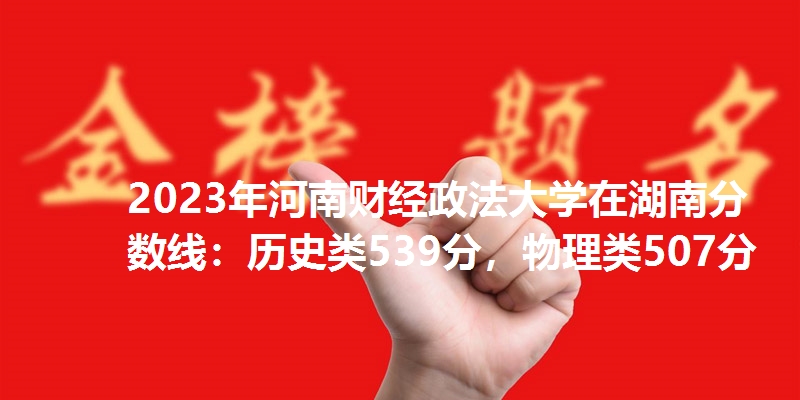 2023年河南财经政法大学在湖南分数线：历史类539分，物理类507分