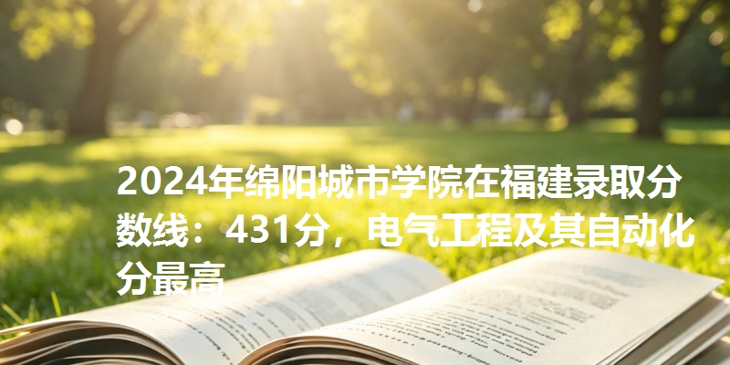2024年绵阳城市学院在福建录取分数线：431分，电气工程及其自动化分最高
