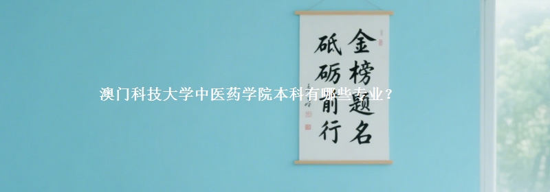 澳门科技大学中医药学院本科有哪些专业？