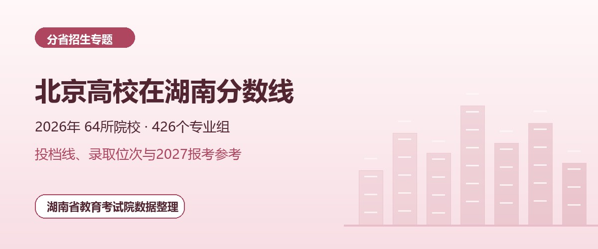 北京高校2026年在湖南招生专业组分数线和位次题图