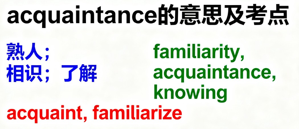 acquaintance的意思及考点分析