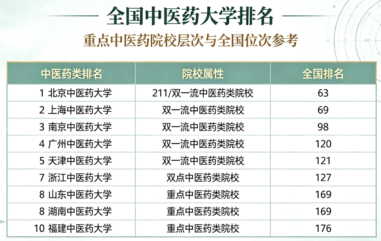 中医药本科大学排名哪个好 中医药本科大学排名哪个好