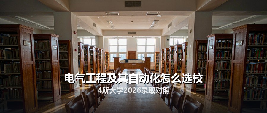 报电气工程及其自动化选哪所学校？4所高校2026年录取分与位次横向对照