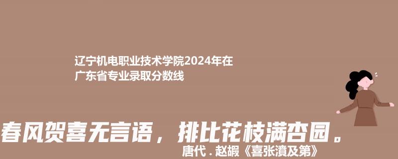 辽宁机电职业技术学院2024年在广东省专业录取分数线