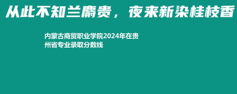 内蒙古商贸职业学院2024年在贵州省专业录取分数线