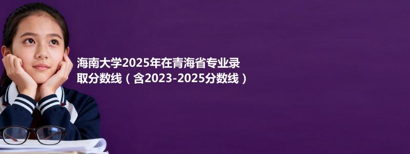 海南大学2025年在青海省专业录取分数线（含2023-2025分数线）
