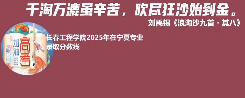 长春工程学院2025年在宁夏专业录取分数线
