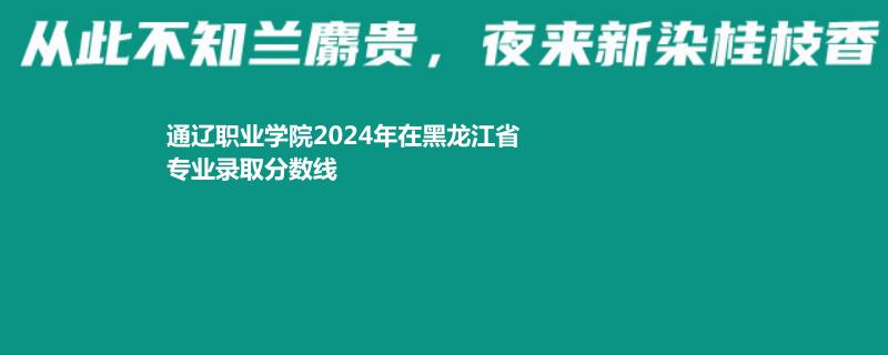 通辽职业学院2024年在黑龙江省专业录取分数线