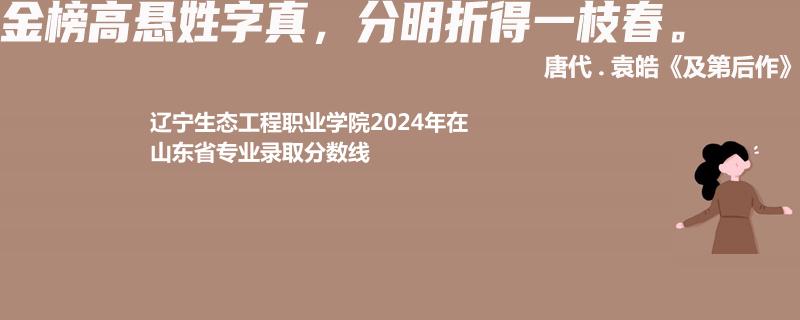 辽宁生态工程职业学院2024年在山东省专业录取分数线