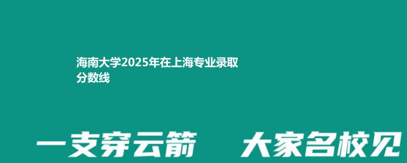 海南大学2025年在上海专业录取分数线