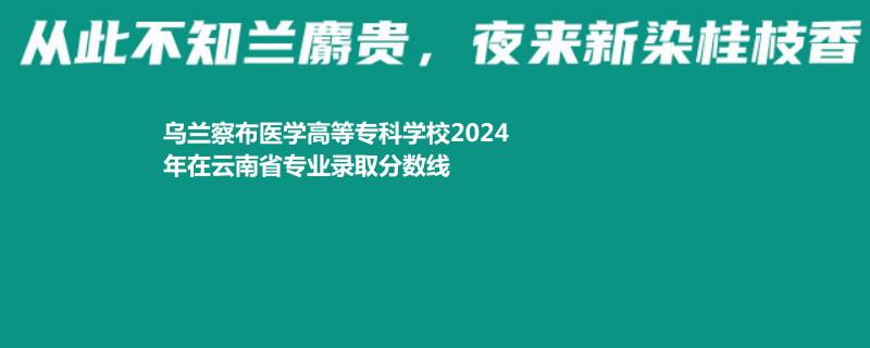 乌兰察布医学高等专科学校2024年在云南省专业录取分数线