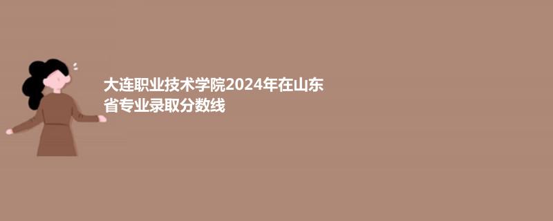 大连职业技术学院2024年在山东省专业录取分数线