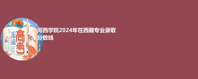 河西学院2024年在西藏专业录取分数线