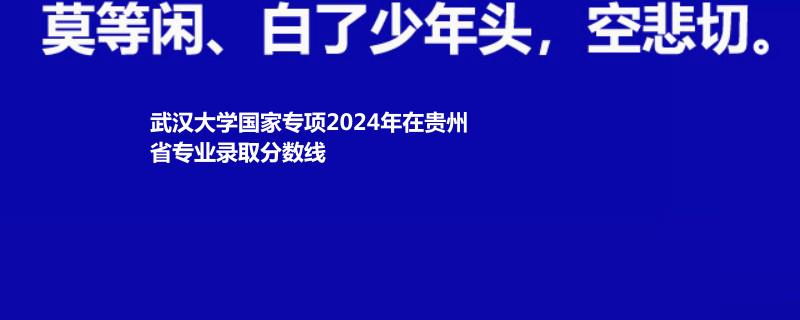 武汉大学国家专项2024年在贵州省专业录取分数线