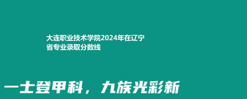大连职业技术学院2024年在辽宁省专业录取分数线