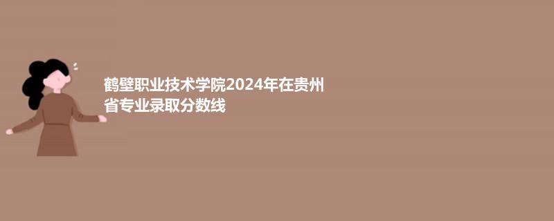 鹤壁职业技术学院2024年在贵州省专业录取分数线