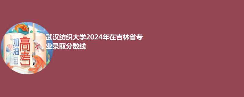武汉纺织大学2024年在吉林录取分数线