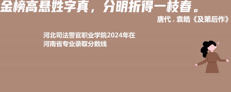 河北司法警官职业学院2024年在河南省专业录取分数线