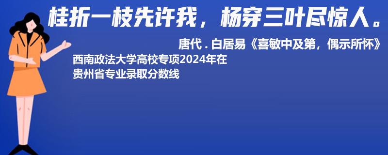 西南政法大学高校专项2024贵州各专业最低分及最高分