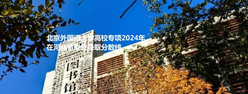 北京外国语大学高校专项2024年在河北省专业录取分数线