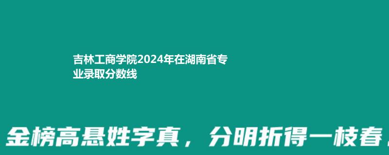 吉林工商学院2024年在湖南省专业录取分数线